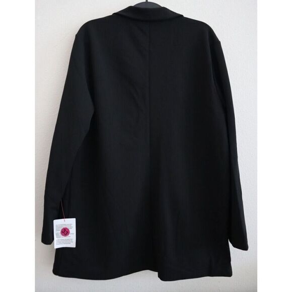 ASOS Design F103464 Women's Sz 6 Black One-Button Jersey Slouchy Suit Blazer - Picture 2 of 8